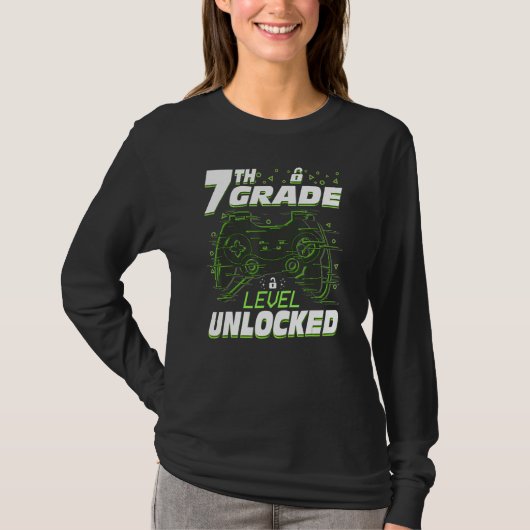 T-shirt 7th Grade Level Unlocked Back To School Video Game (Devant)