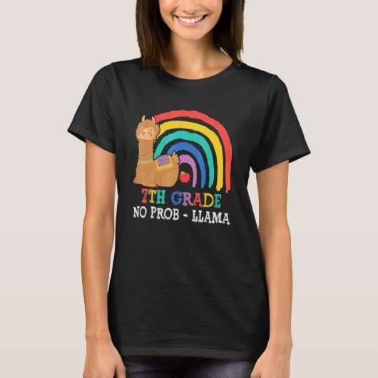 T-shirt 7th Grade No Prob Llama Teacher Back To School Rai (Devant)