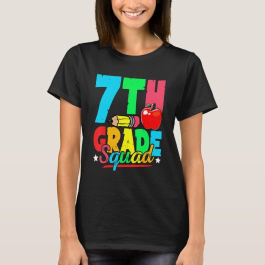 T-shirt 7th Grade Squad Cute Back To School First Day Of S (Devant)