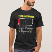T-shirt 7th Grade Teacher Summer Recharge Required Last Da (Devant)