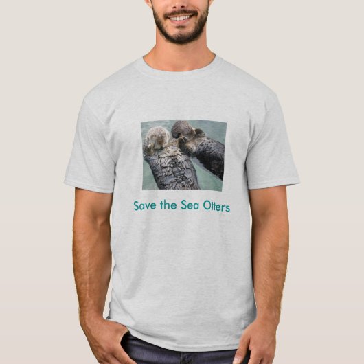 T-shirt 800px-Sea_otters_holding_hands, sauvent la mer Ot… (Devant)