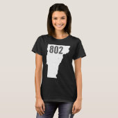 T-shirt 802 Vermont Area Code Pride State Outline (Devant entier)