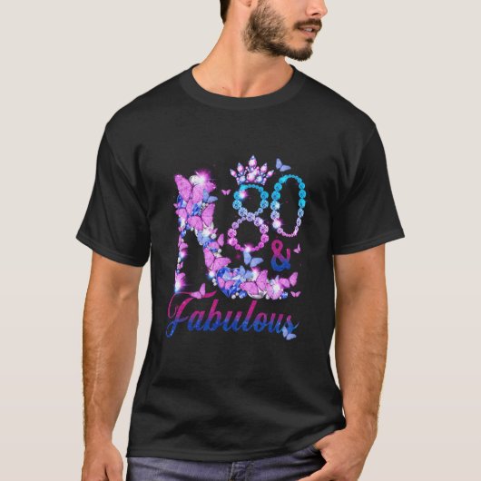 T-shirt 80 80 Fabuleux 80E Papillon Diamant (Devant)