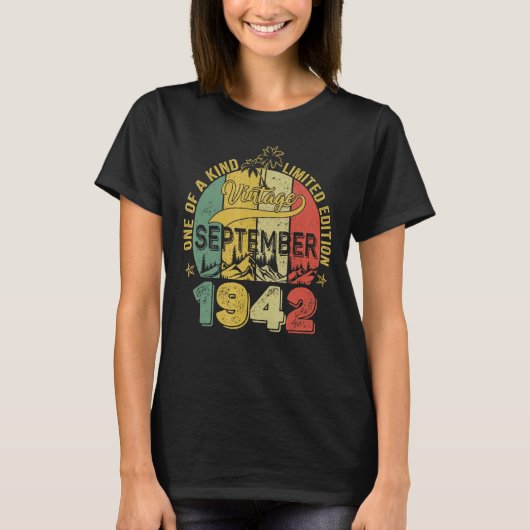 T-shirt 80 Ans 80e Anniversaire Awesome depuis septembre (Devant)