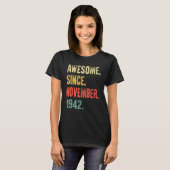 T-shirt 80 Ans Awesome Depuis Novembre 1942 80e Birt (Devant entier)