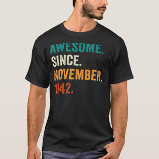 T-shirt 80 Ans Awesome Depuis Novembre 1942 80th Bir