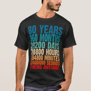 T-shirt 80 Ans D'Été Des Cadeaux Magnifiques 80 Ans 80 Bi
