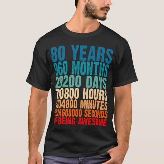 T-shirt 80 Ans D'Été Des Cadeaux Magnifiques 80 Ans 80 Bi (Devant)