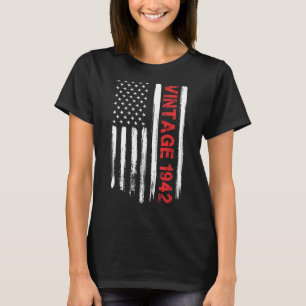 T-shirt 80 ans Vintage 1942 États-Unis Drapeau américain 8