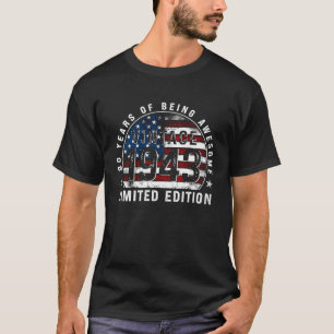 T-shirt 80 ans Vintage 1943 Drapeau américain 80e annivers
