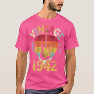 T-shirt 80 ansVieux Vintage 1942 Onglet de guitare 80e ann