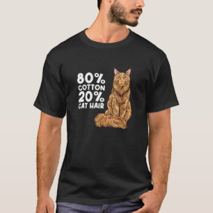 T-shirt 80 Coton 20 Chat Cheveux Chat Vêtements Pour Maine