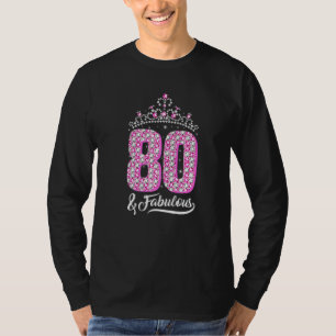 T-shirt 80 et fabuleux 80e anniversaire Diamond Crown Wome