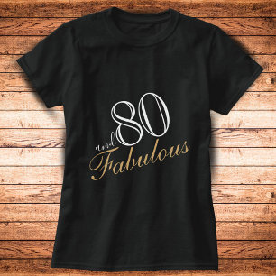 T-shirt 80 et fabuleux Elegant White Script Anniversaire