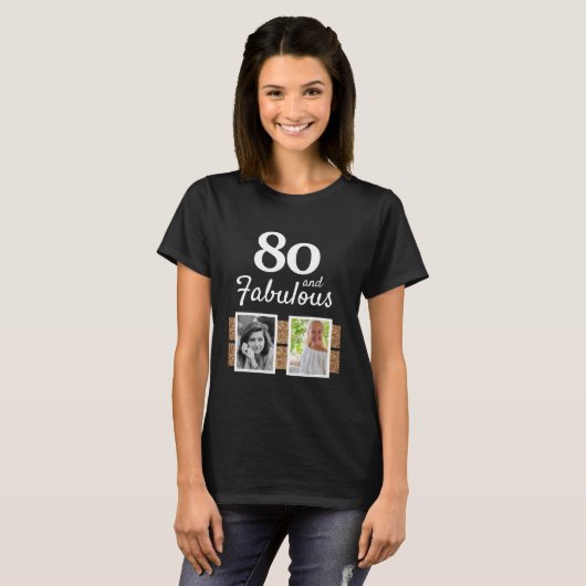 T-shirt 80 et Fabulous Gold Parties scintillant 2 Photo 80 (Devant entier)