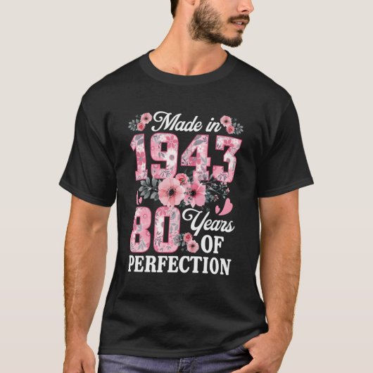 T-shirt 80 Fabriqué En 1943 Floral 80E (Devant)