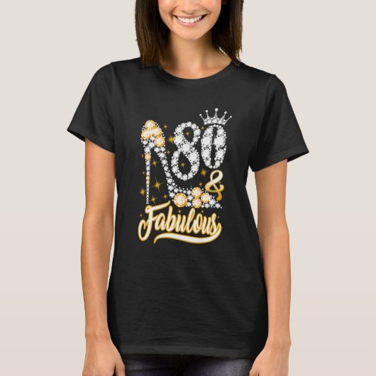 T-shirt 80 & Fabuleux 80 Ans 80e Anniversaire Diamant C (Devant)