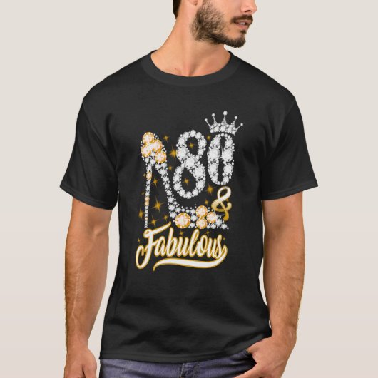 T-shirt 80 & Fabuleux 80 Ans 80e Anniversaire Diamant C (Devant)