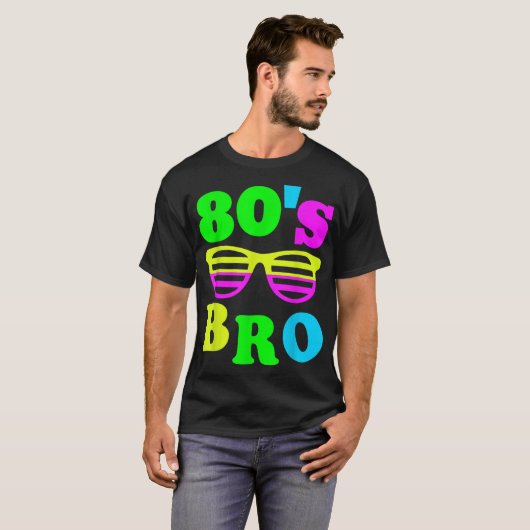 T-shirt 80’s Bro Retro Neon Vibes (Devant entier)