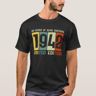 T-shirt 80E Anniversaire 80 Ans Awesome Retro Tee - shirts