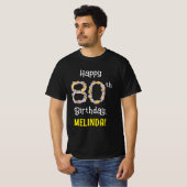 T-shirt 80e anniversaire : Fleurs florales Numéro "80" + N (Devant entier)