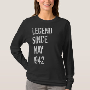 T-shirt 80e anniversaire garçons filles né mai 1942 80 ans