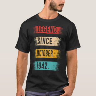 T-shirt 80e anniversaire Légende depuis octobre 1942 80 an