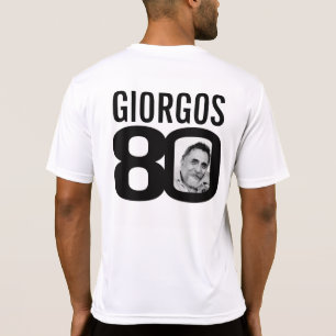 T-shirt 80e anniversaire nom personnalisé et modèle photo