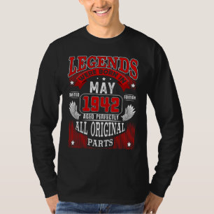 T-shirt 80e anniversaire pour légendes Né mai 1942 80 ans