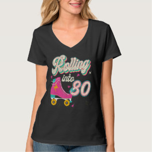 T-shirt 80e anniversaire Roller Skates rouler en 80 ans