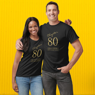 T-shirt 80e fête d'anniversaire Noir et Or