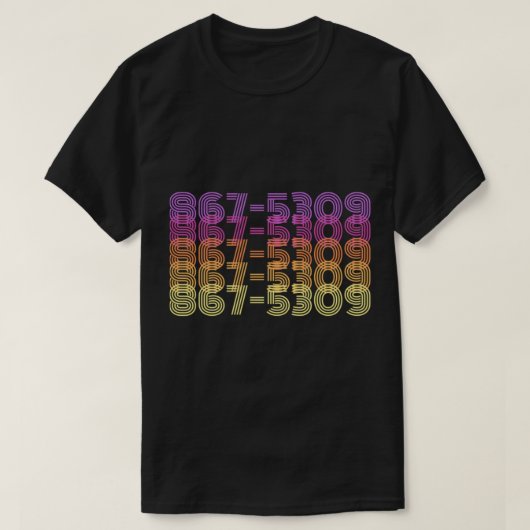 T-shirt 80s - 867-5309 - 80s Musique (Design devant)