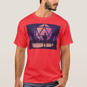 T-shirt 80s Aventure Futuriste Ville Polyèdre D20 Dice