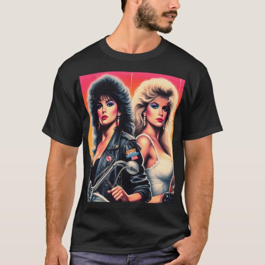 T-shirt 80s Filles de motards (Devant)