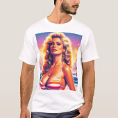 T-shirt 80s Hot Beach Pin-up (Devant)