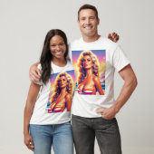 T-shirt 80s Hot Beach Pin-up (Unisexe)