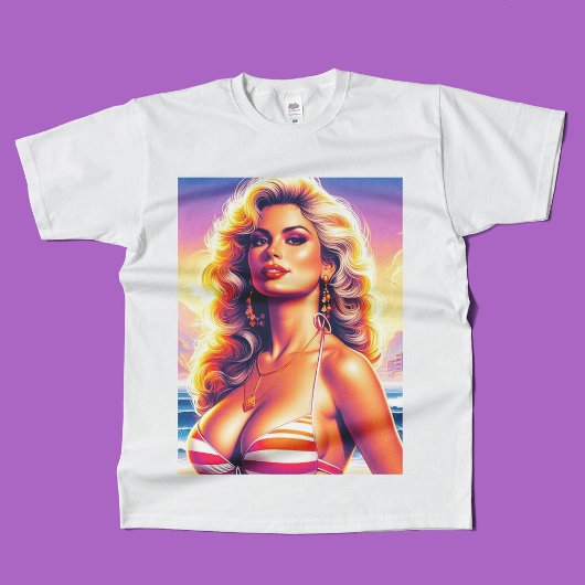 T-shirt 80s Hot Beach Pin-up
