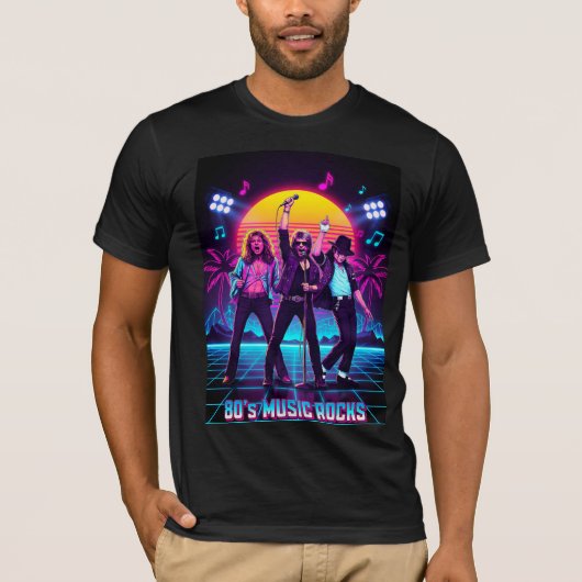T-shirt 80's Music Rocks Retro Legends Concert Tee (Devant)