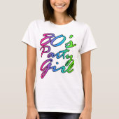 T-shirt 80s Party Fun Script Arc-en-ciel 80 Retro (Devant)