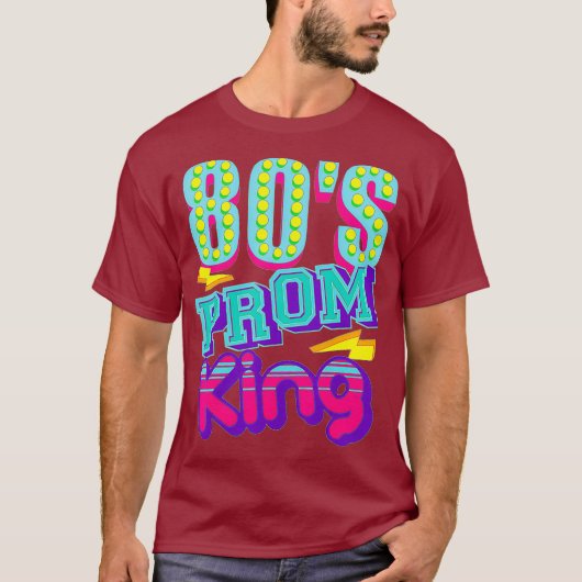 T-shirt 80s Prom King Shirt Drôle Disco Throwback Cadeau (Devant)
