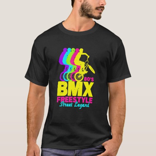 T-shirt 80s Retro BMX Freestyle BMX Rider (Devant)