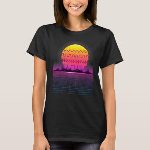 T-shirt 80s Retro Sunset Synthwave Synthwave