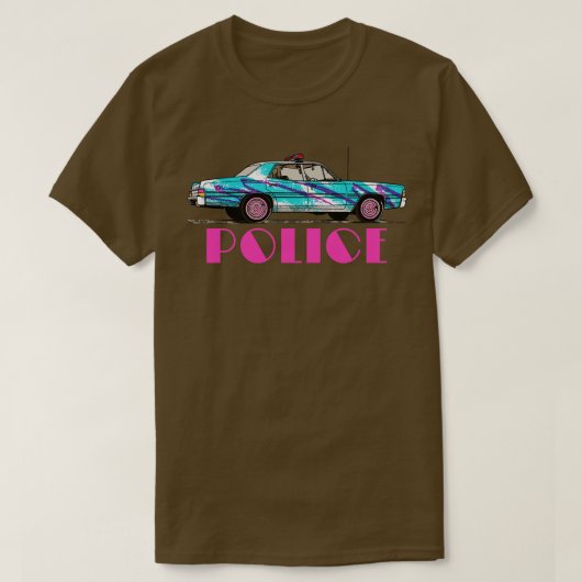 T-shirt 80s Rétrowave Police (Design devant)