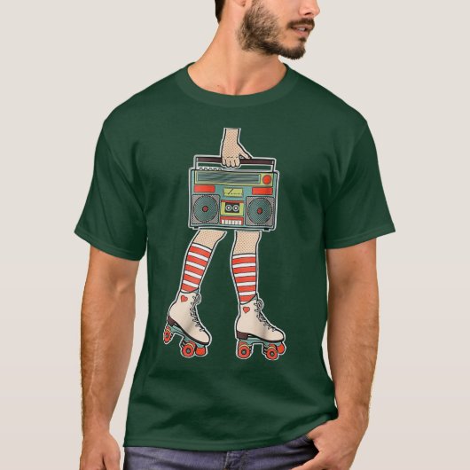 T-shirt 80s Rollerskates Vintage Roller Skating Disco (Devant)