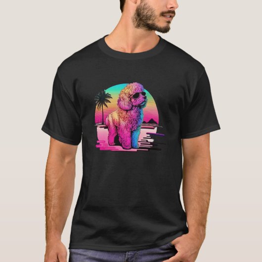 T-shirt 80s Synthwave and Poodle Aesthetic (Devant)