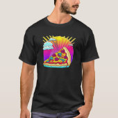 T-shirt 80s Synthwave Pizza with a Retro Aesthetic (Devant)