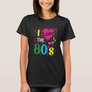 T-shirt 80s tenue femmes Hommes Costume Party I Love Les 8