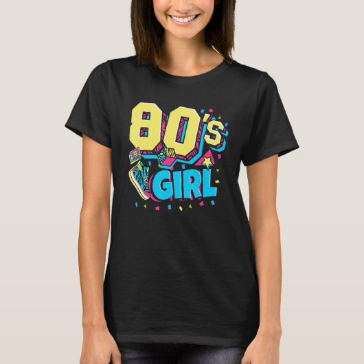 T-shirt 80s Thème de fête Costume de fête tenue de soirée (Devant)