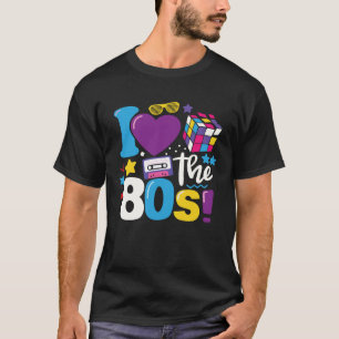 T-shirt 80s vintages pour les femmes J'aime les 80s Vêteme