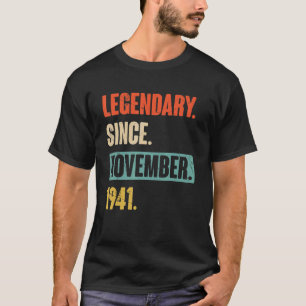 T-shirt 81 Ans 81ème Anniversaire Légendaire Depuis Novemb